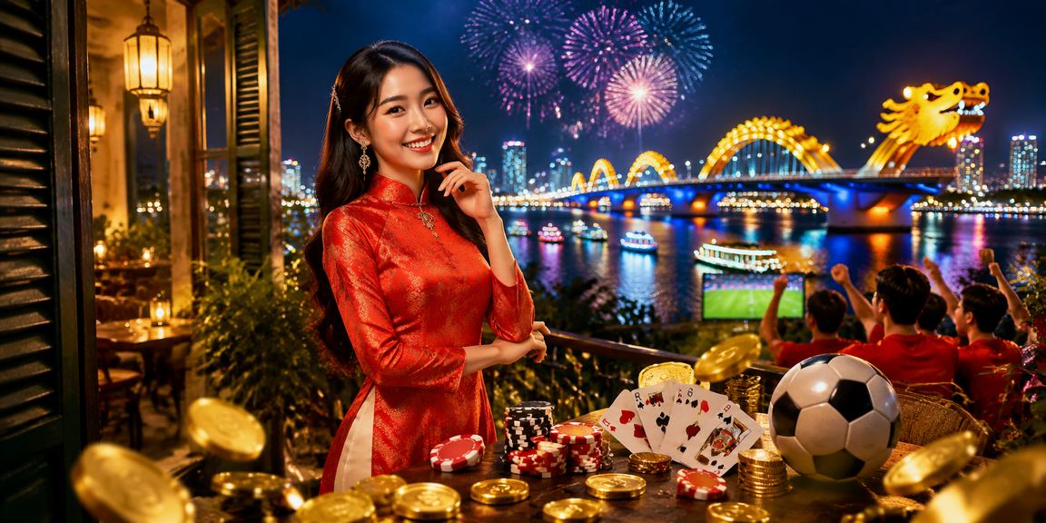 Người chơi card game tại Đà Nẵng trong không khí lễ hội với trang phục áo dài